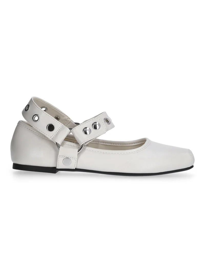 Scoop Women's Faux Leather Moto Maryjane Flats | Walmart (US)