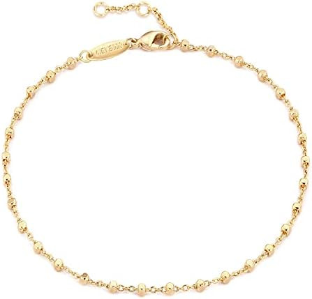 MEVECCO Anklet for Women Gold Chain 14K Gold Plated Dainty Boho Beach Summer Simple Foot Jewelry ... | Amazon (US)