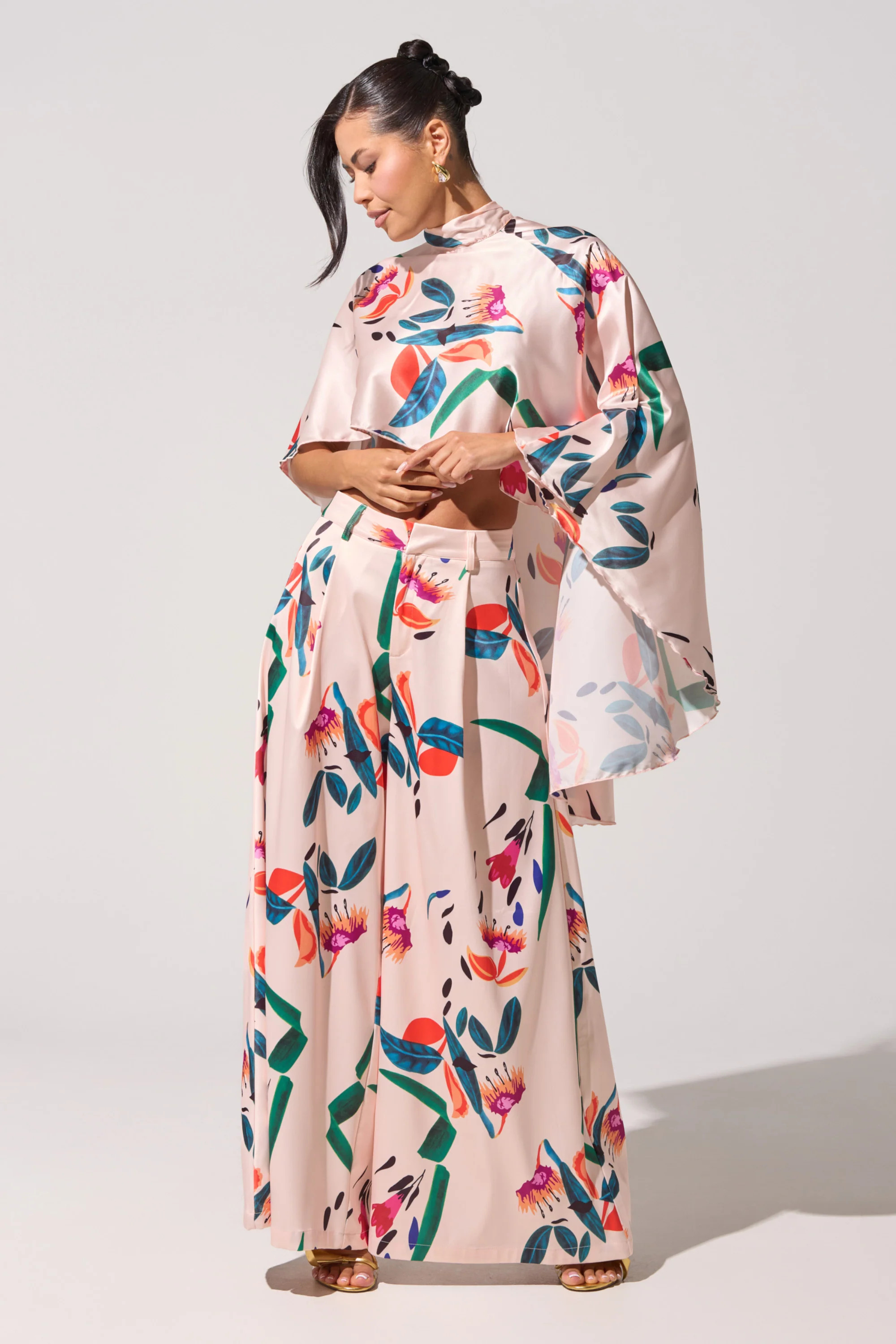 CANDY RAIN SATIN WIDE LEG PANT | AKIRA