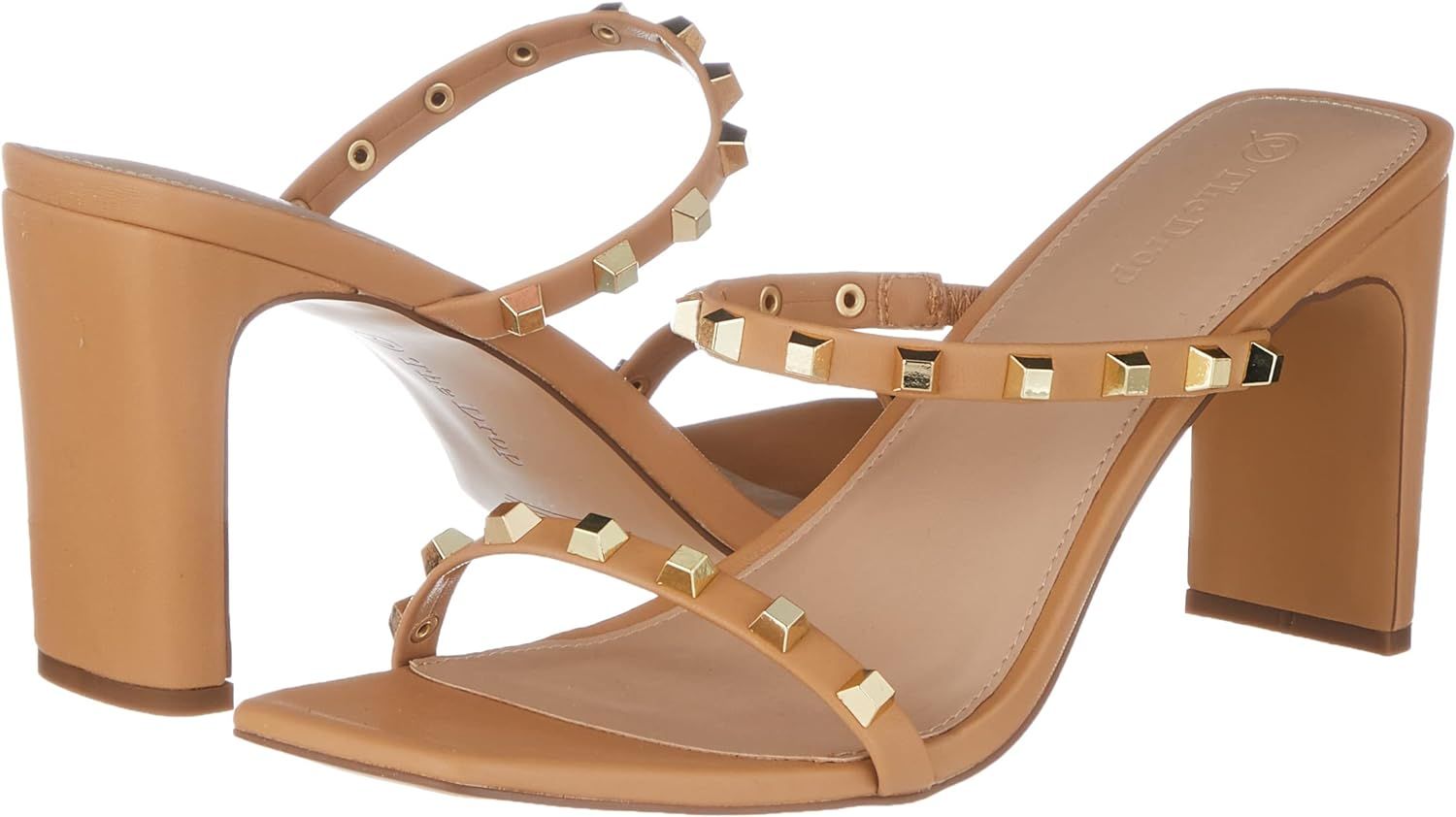 The Drop Women's Avery Square Toe Two Strap High Heeled Sandal | Amazon (US)