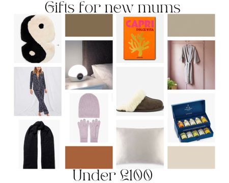 Gifts for her - gifts for new mums under £100

All of the cosiest and luxurious products a new mum (or anyone!) could ever need, for less than &100

1. This is £109 but it’s worth it. The most fashionable, cosy, coveted baby accessory around - the binibamba snuggler in the selfridges exclusive Yin Yang design - not a want, but a NEED
2. Sustainable pj’s, nightwear rolls round through to daywear, and evening wear, and back to nightwear very frequently as a new parent, nice pyjamas are a must, as many pairs as you can get so there’s less laundry required
3. A cashmere scarf for the cold winter walks with the pram
4. An SAD daylight sunrise and sunset lamp, this helps ward off the winter blues, and the sunset mode will help mum wind down after a longgg day
5. More cashmere for more warmth, those winter hot mom pram walks really are cold 
6. A bright coffee table book to read whilst baby is feeding or napping, plus it will brighten up the room
7. UGG slippers are such a timeless gift, they last so long and they’re SO cosy and warm 
8. The MVP of silk pillowcases
9. A lot of time will be spent in pj’s and dressing gowns, this one gives off spa day vibes, rather than its 3pm and I’ve not got dress yet vibes
10. Showers and baths may be few and far between, so it’s important to make every single one fancy af


  2. Sleep set, help with the lack of sleep in the only way you can 3. Your hands get freezing pushing a pram, these gloves are recycled cashmere to keep them toasty 4. Disguise

#LTKbump #LTKunder100 #LTKbaby
