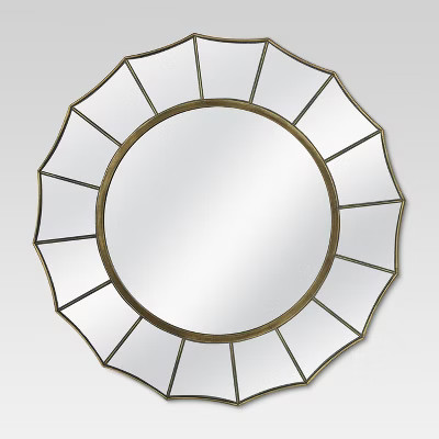 24" Round Decorative Wall Mirror Antique Gold - MCS | Target