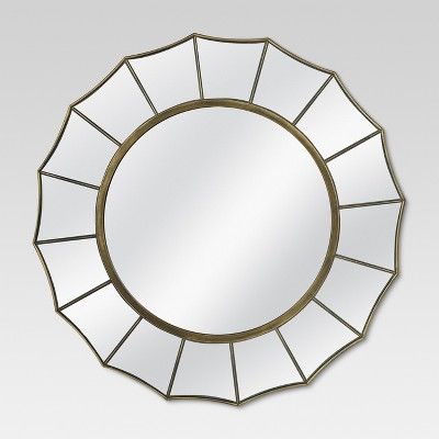 24" Round Decorative Wall Mirror Antique Gold - MCS | Target