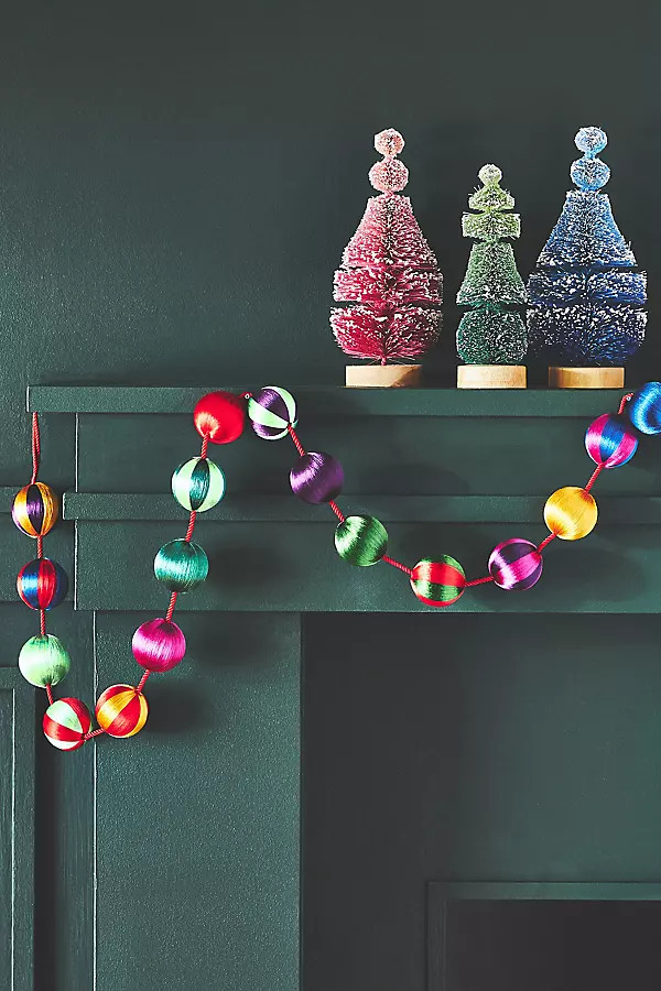Corded Stripe Ball Garland | Anthropologie (US)