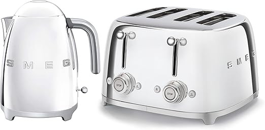 Smeg 50’s Style Retro Range Breakfast Set, 1.7L 3000W Kettle and Multi-Functional Control 4-Sli... | Amazon (UK)