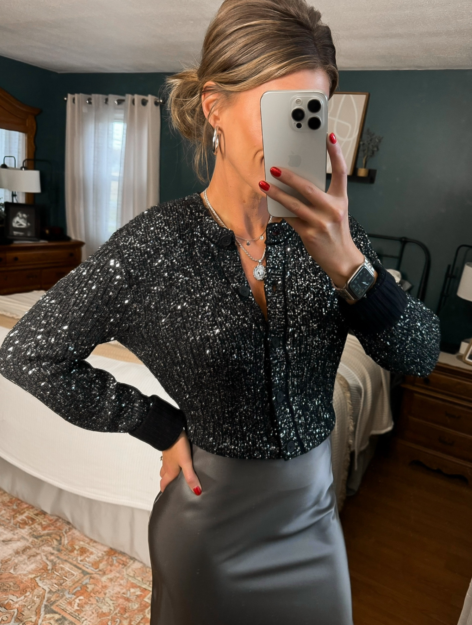 The prettiest new sequin cardigan from Target. Wearing small. Runs big  

#LTKSeasonal #LTKHoliday #LTKStyleTip