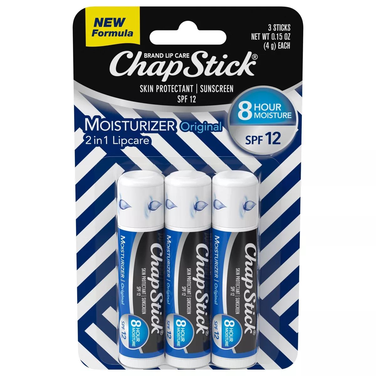 Chapstick Moisturizing Lip Balm - Original with SPF 12 - 3ct/0.45oz | Target