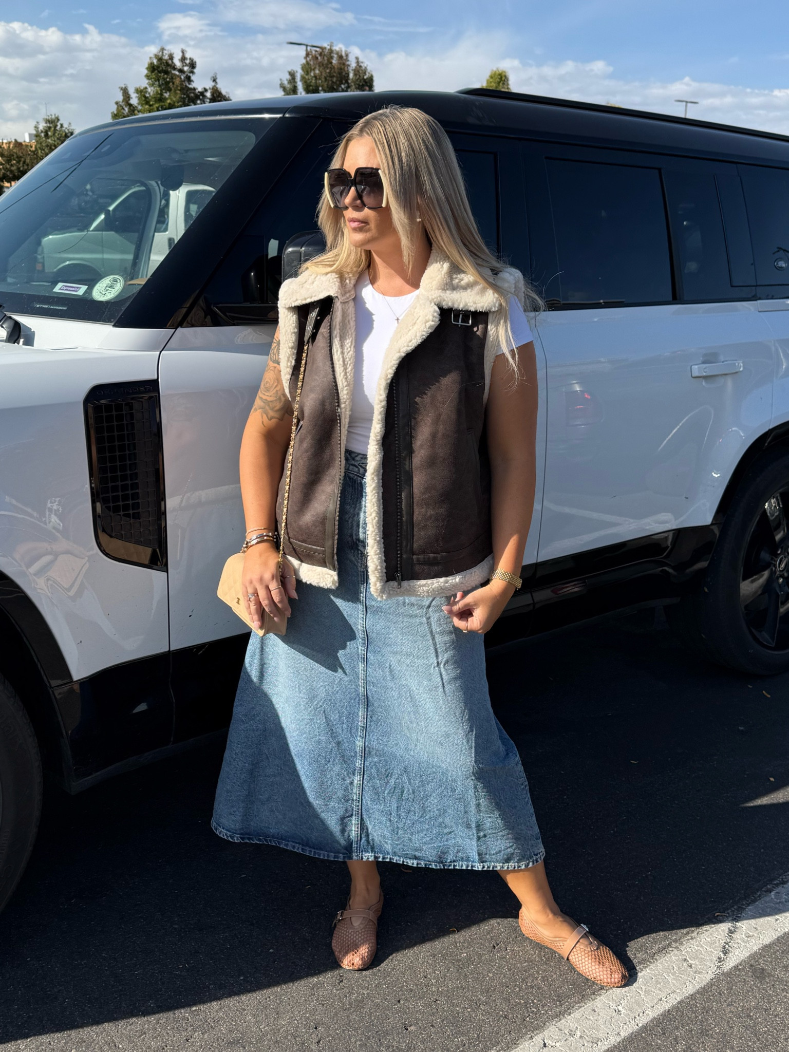 Fall outfit 

Vest 
Jean skirt 
Sherpa 


#LTKOver40 #LTKMidsize #LTKStyleTip