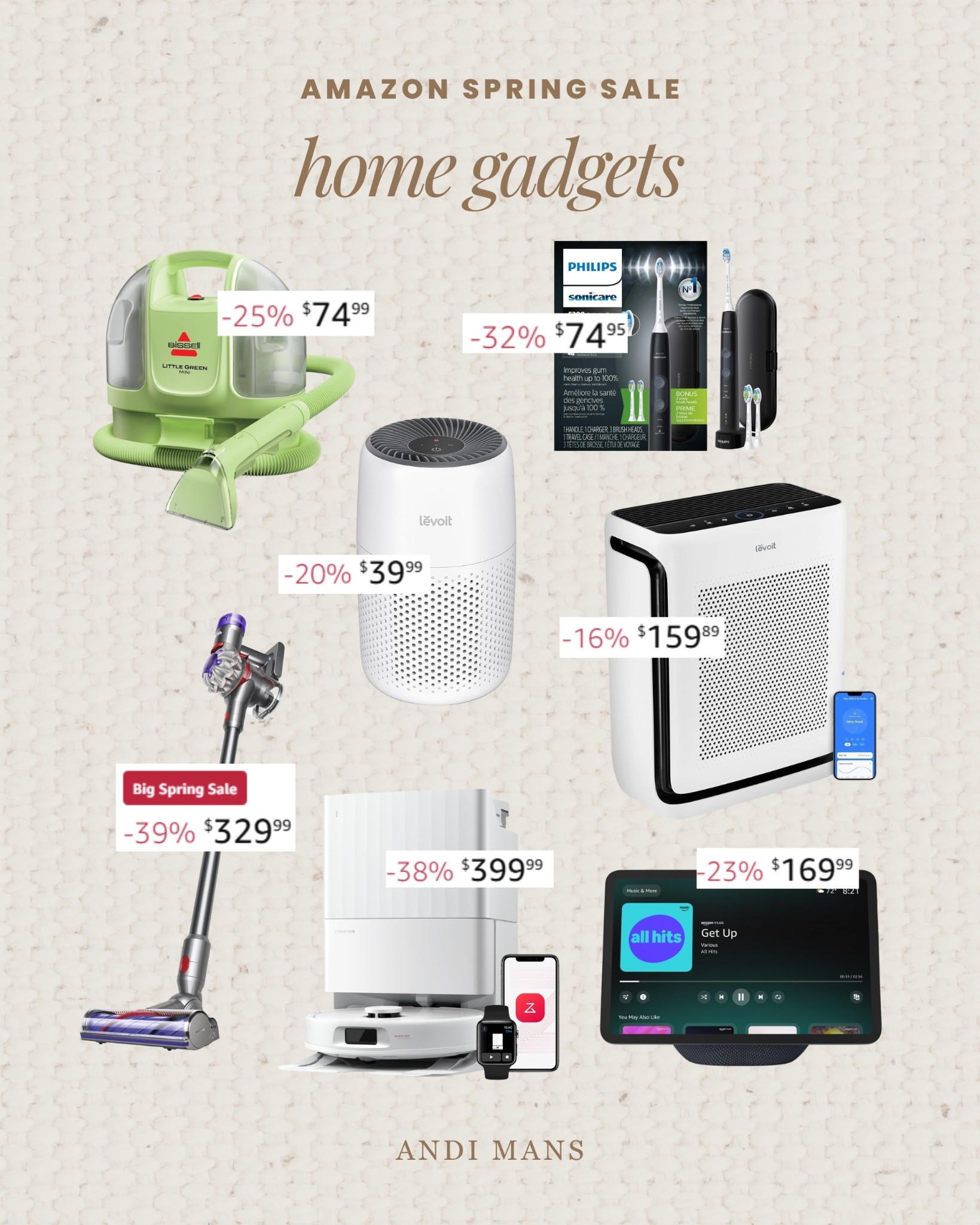 Amazon spring sale! Home gadgets like our favorite air purifier, Dyson vacuum, our rug + spot cleaner and more!

#LTKHome #LTKSaleAlert #LTKOver40
