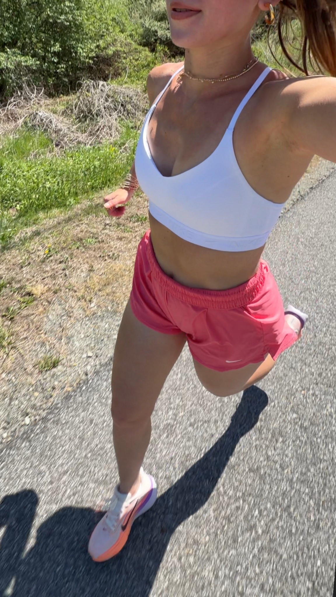 4/23/26 Running Outfit + New Running Sneakers @nike #teamnike #ad 
What I’ve been reaching for on my runs lately 🤍 a simple Nike set (XS top, small shorts) with my Nike socks and Pegasus 42 sneakers. They’ve been making everything feel a little smoother as I ease back into running. Everything is linked here ✨


#LTKActive #LTKfitnessgoals