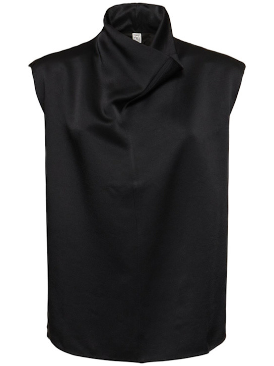 슬리브리스 드레이프 새틴 넥 탑 | Luisaviaroma