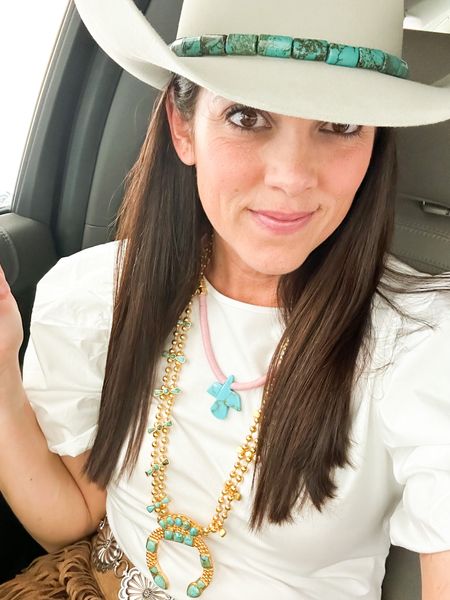 Let’s rodeo 
Rodeo 
Western chic 
Cowboy 
Turquoise jewelry 


#LTKstyletip #LTKFind #LTKFestival
