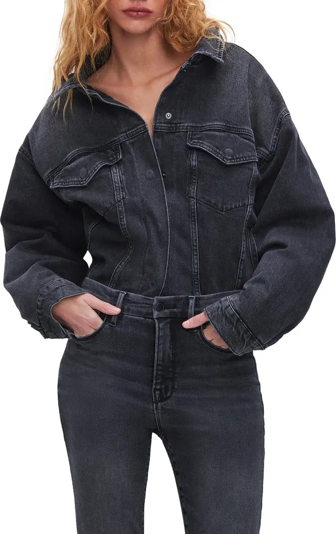 Good American Cotton Denim Trucker Jacket | Nordstromrack | Nordstrom Rack