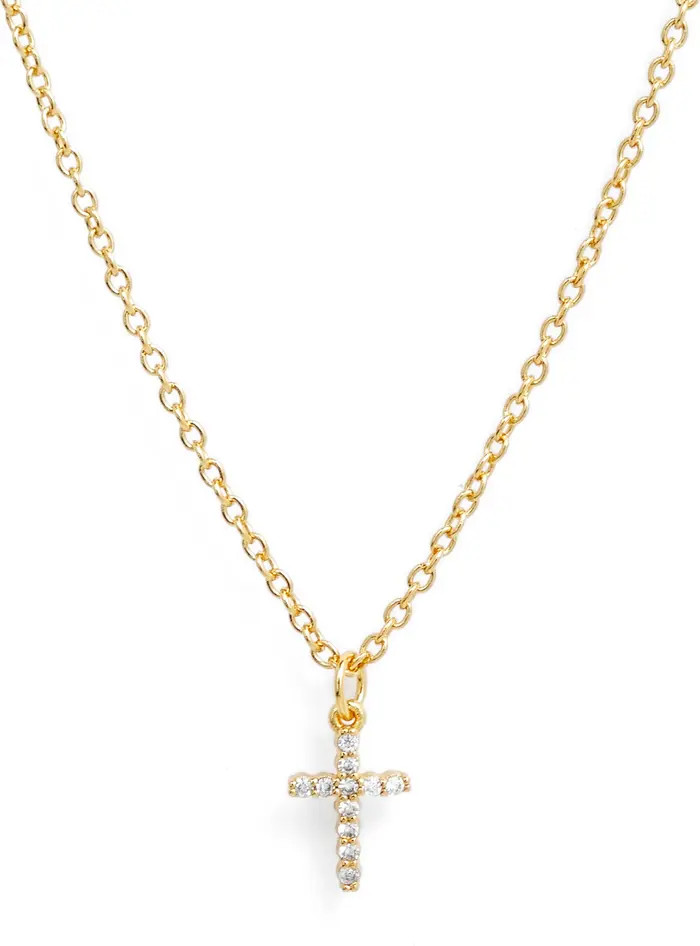 Argento Vivo Sterling Silver Cubic Zirconia Mini Cross Pendant Necklace | Nordstrom | Nordstrom