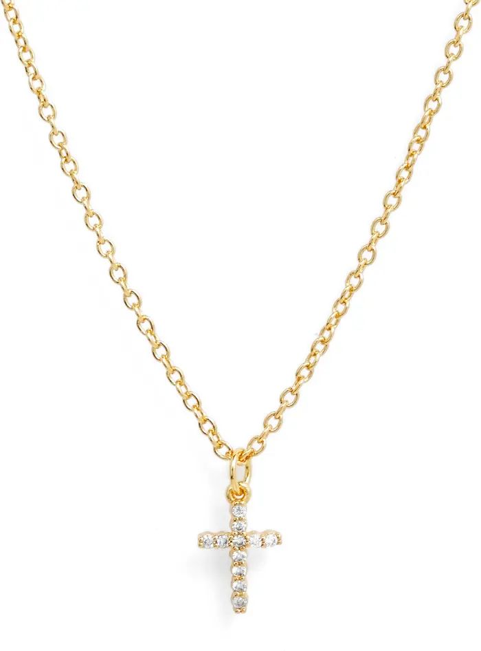 Argento Vivo Sterling Silver Cubic Zirconia Mini Cross Pendant Necklace | Nordstrom | Nordstrom