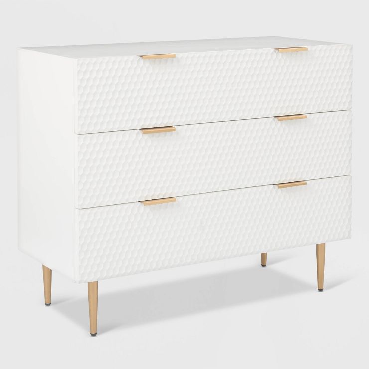 Jolie 3 Drawer Standard Dresser White - Adore Decor | Target