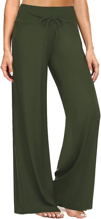 ZOOSIXX Wide Leg Pants for Women, Flowy Palazzo Yoga Pants Lounge Comfy Casual Drawstring Materni... | Amazon (US)