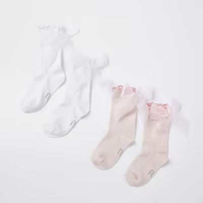 Baby pink organza bow socks 2 pack | River Island (UK & IE)