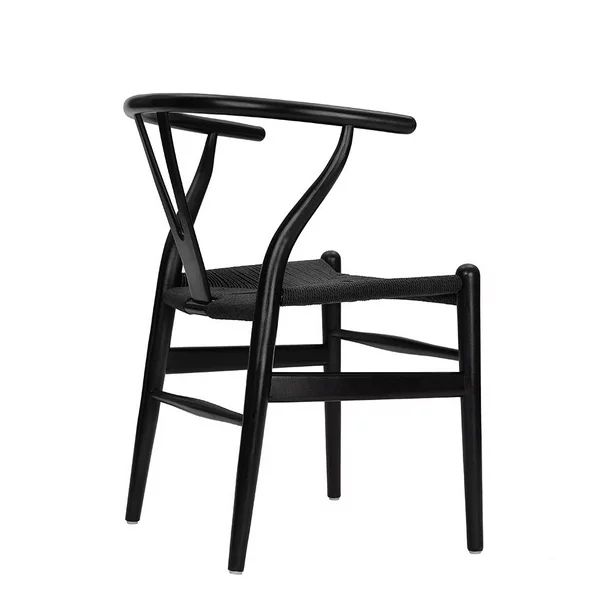 Tomile Mid Century Modern black wood wishbone dining chair, Solid Wood Chair for kitchen and Offi... | Walmart (US)