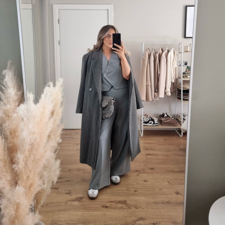 GRWM for afternoon tea ☕️ 

Waistcoat - Size Small
Trousers - Size Small
Coat - Primark Size 10 (linked similar)
Bag is old Zara, Primark have similar 
Trainers - Size up half a size

30 days of outfits, outfit inspo, everyday outfit, minimal style, neutral style, grey outfit, style inspiration, transitional fashion, tailoring, ootd

#LTKfindsunder50 #LTKMostLoved #LTKstyletip