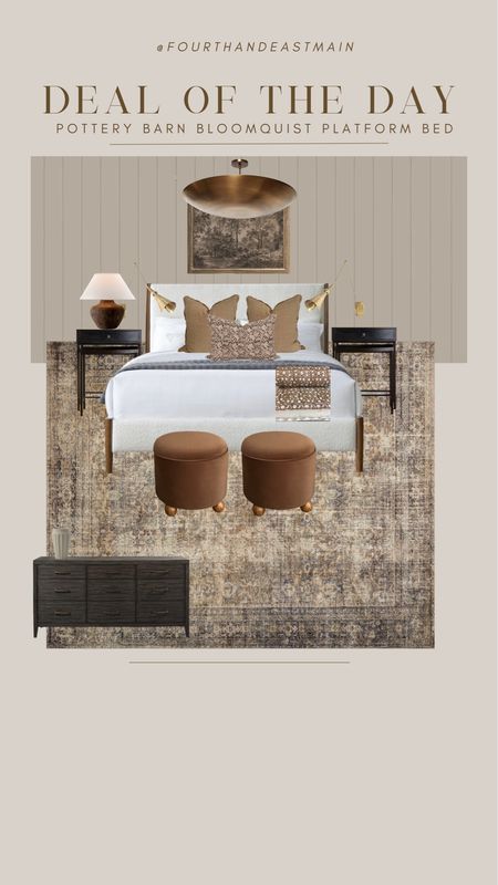 styled // pottery barn bloomquist bed dupe in a bedroom mock-up 

bedroom design 
bedroom
amber interiors 

#LTKhome