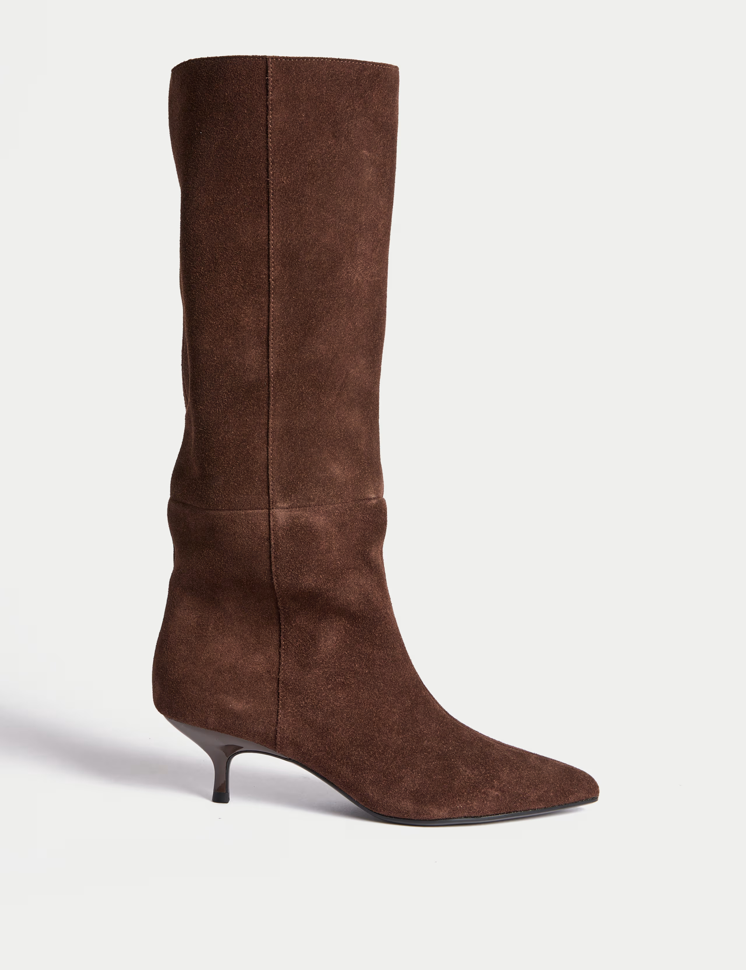 Suede Kitten Heel Pointed Knee High Boots | M&S Collection | M&S | Marks & Spencer (UK)