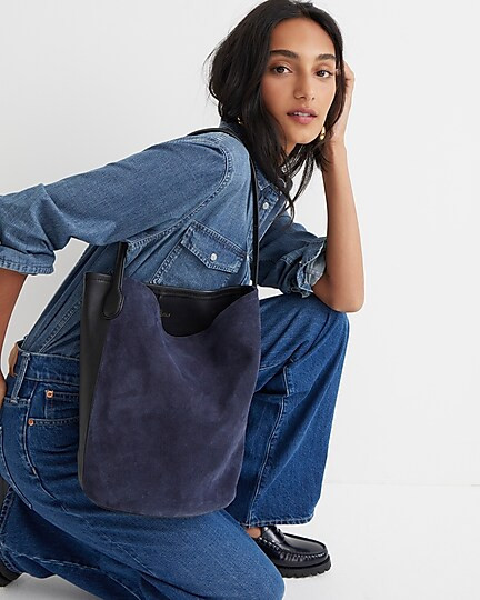 Berkeley bucket bag in leather and suede | J. Crew US