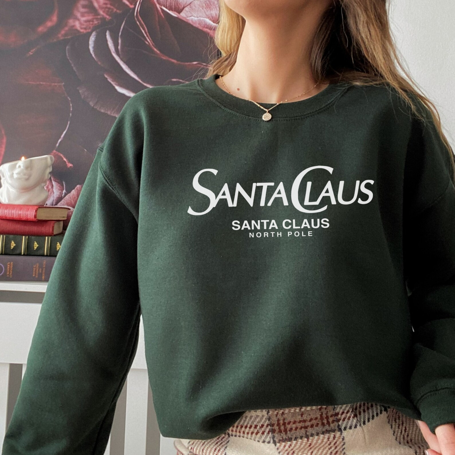 Santa Claus North Pole Luxury Christmas Sweatshirt Minimalist Christmas Sweater | Luxury Inspired... | Etsy (US)