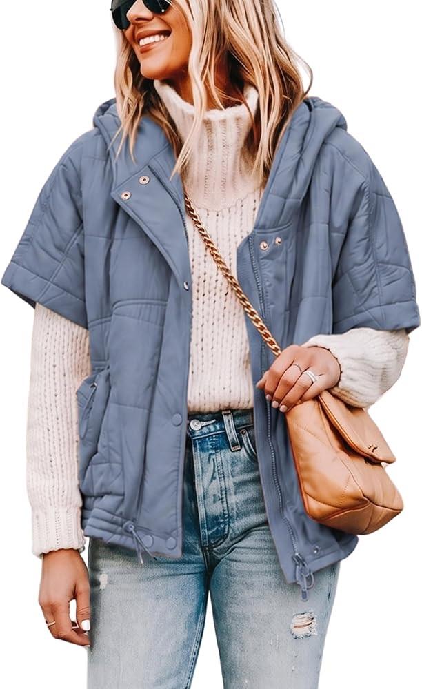 Zhiyouni Women's Oversized Puffer Vest Hooded Quilted Jacket | Amazon (US)