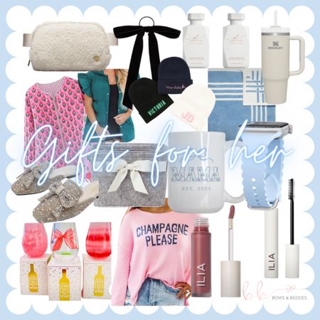 Gift guide for her, Gift guide for your best friend, some clothes, some shoes, accessories, beauty products, wine glasses, cozy blanket 

#LTKstyletip #LTKGiftGuide #LTKHoliday