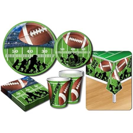 Football Themed Party Supplies and Decorations - 24 Party Cups, 24 Paper Dinner Plates, 24 Penalty F | Amazon (US)