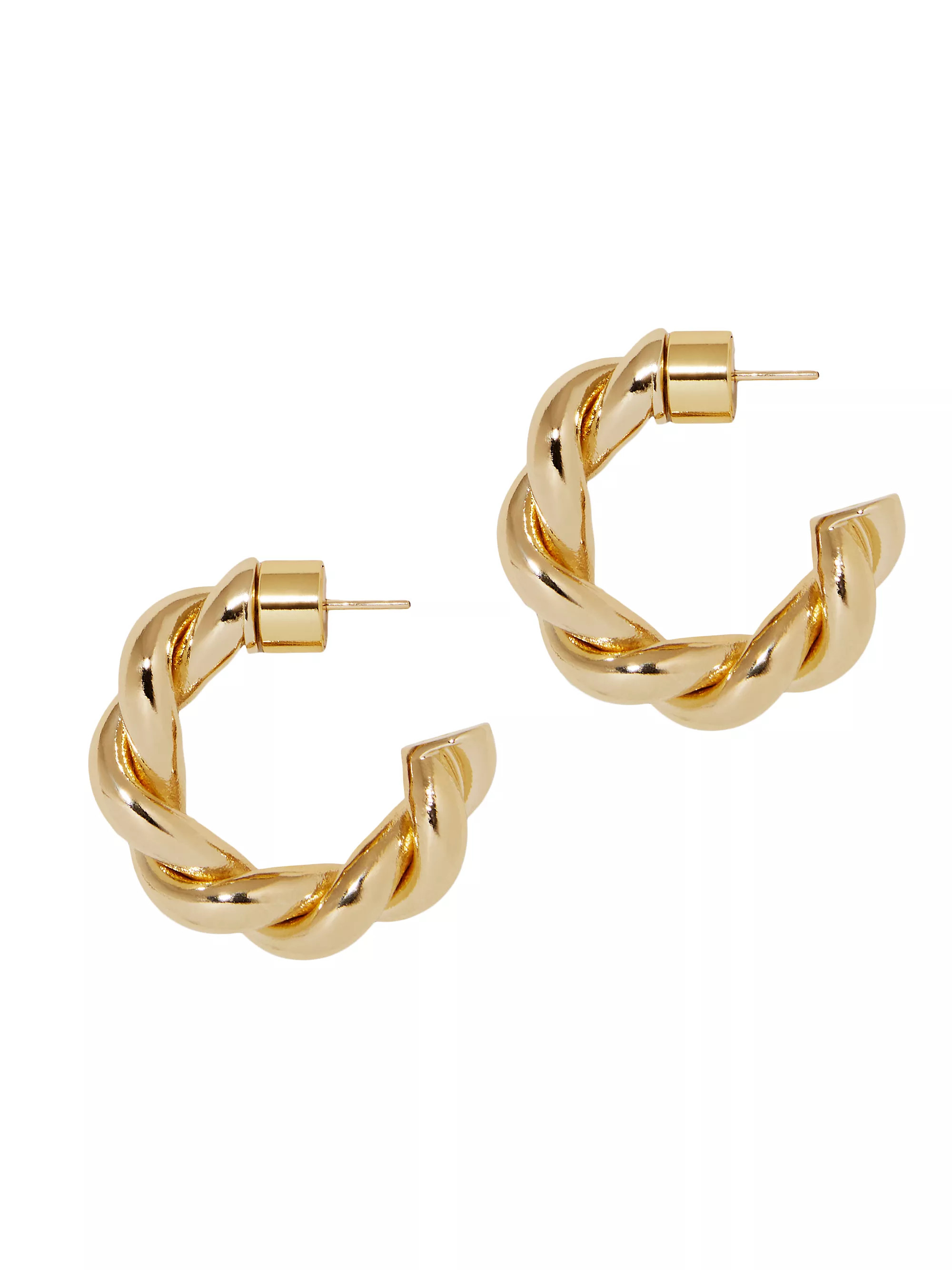 Twisted Lilly 10K-Gold-Plated Huggie Earrings | Saks Fifth Avenue