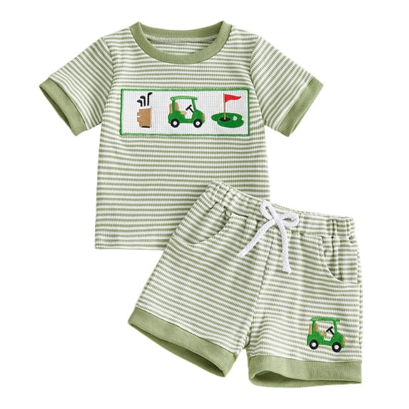 PEASKJP Shorts Sets Toddler Boys 2 Piece Boy Clothes Shorts Set Print Shirt Short Sleeve Top Shor... | Walmart (US)