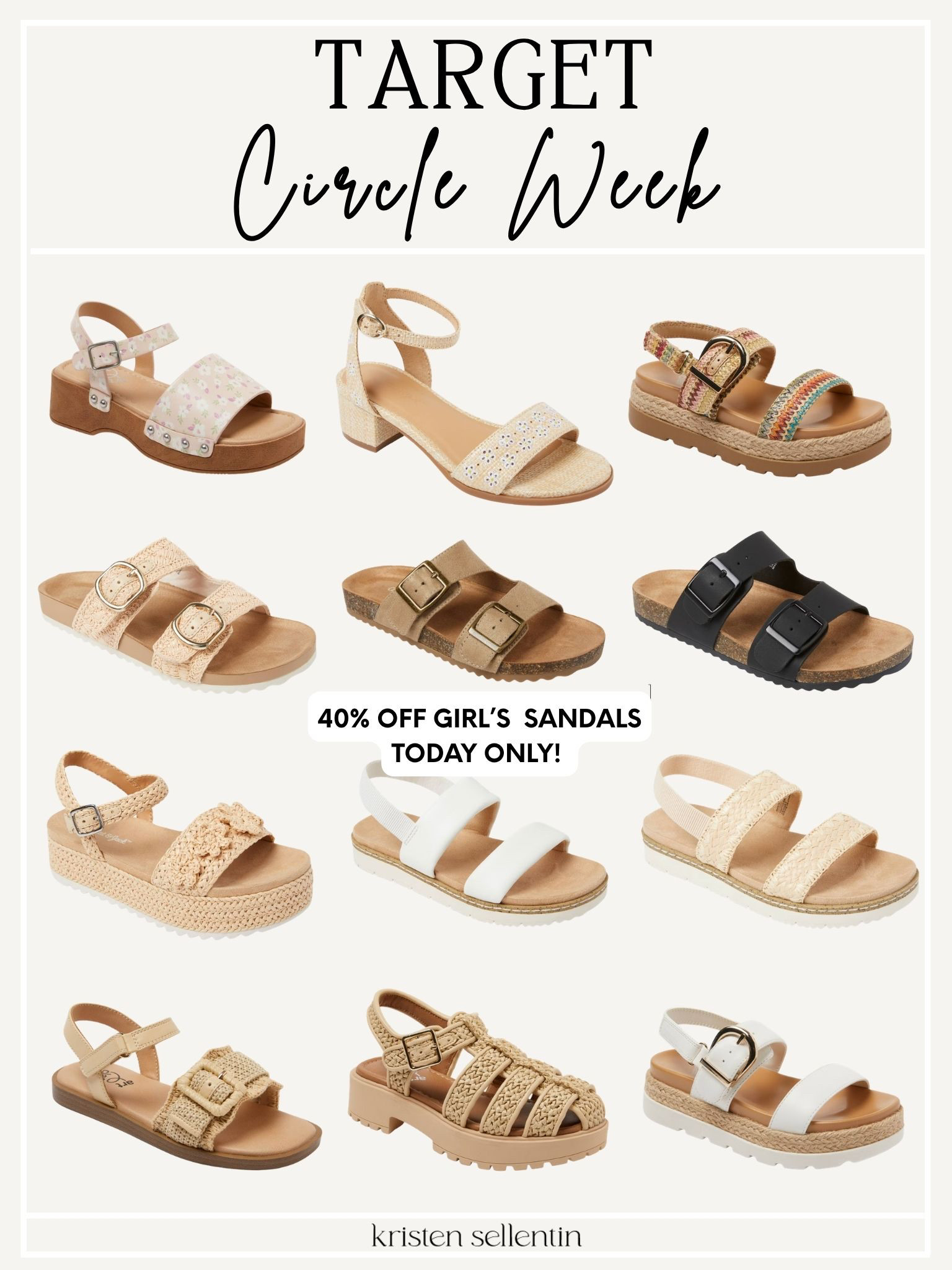 40% off girl's sandals during Target Circle Week! Today Only! 

 #LTKSeasonal #LTKSaleAlert #LTKKids
