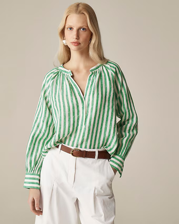 Cabana top in striped linen | J. Crew US