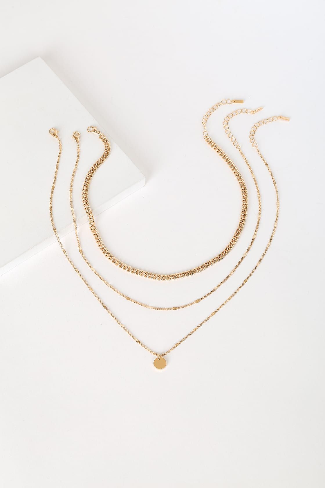 Three-Way Tie Gold Layered Necklace | Lulus (US)