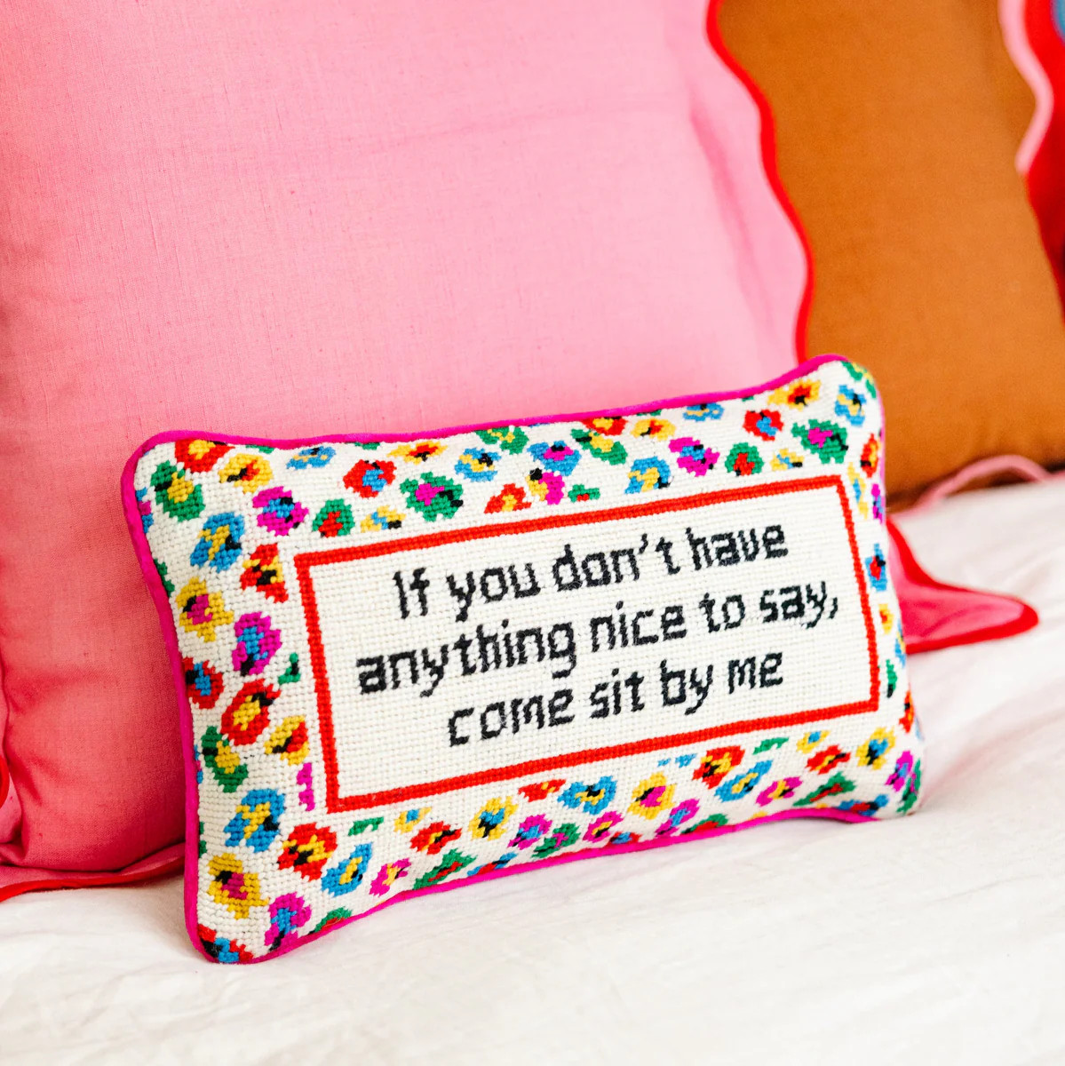 Furbish Studio - Come Sit By Me Needlepoint Pillow | Furbish Studio