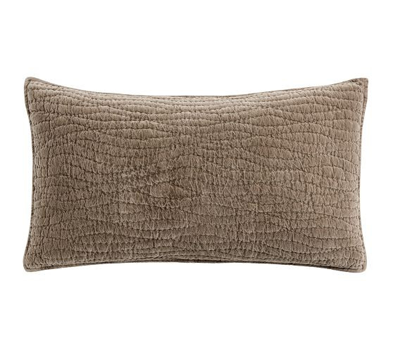 Washed Velvet Handcrafted Quilted Sham | Pottery Barn (US)