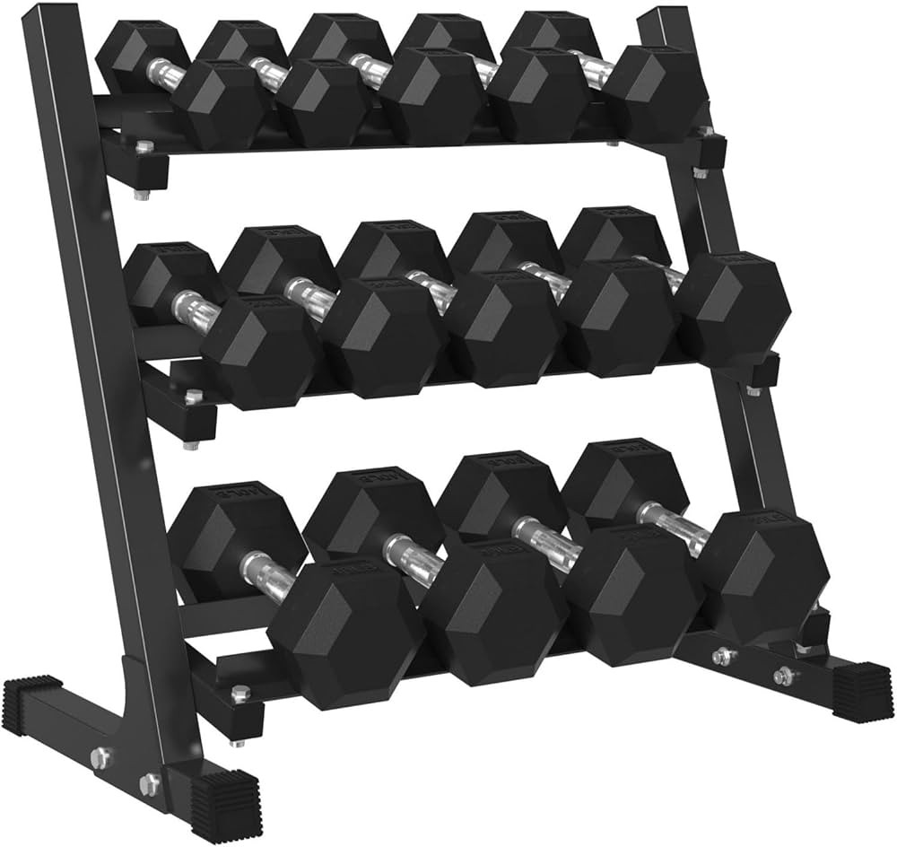 Mikolo Dumbbell Sets with Rack, Rubber Hex Dumbbells, Multiple Choices in 160/200/380/450/550LB, ... | Amazon (US)
