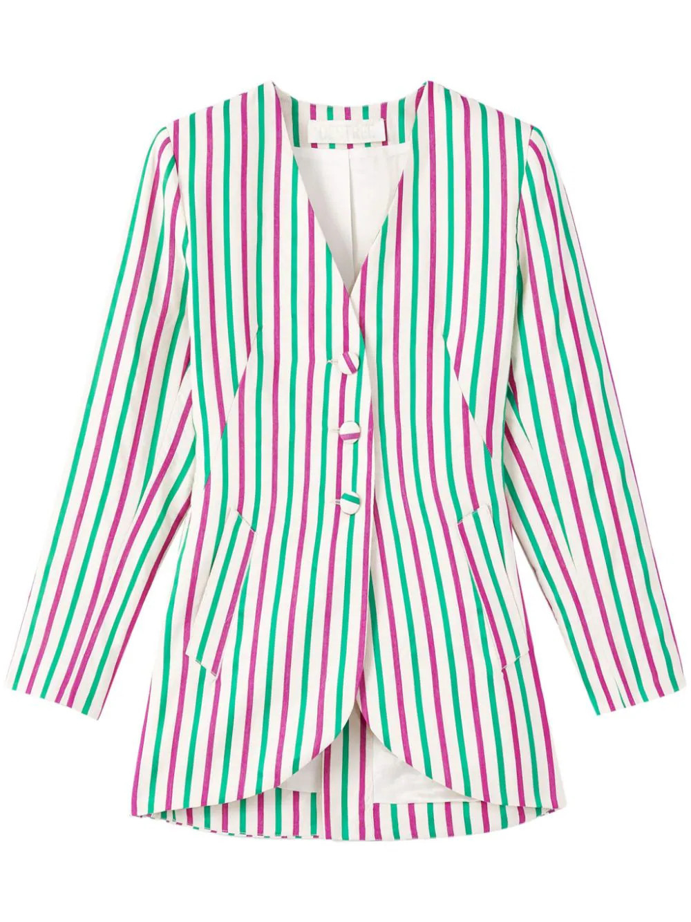 DESTREE Bridget stripe-pattern blazer - Pink | Farfetch Global