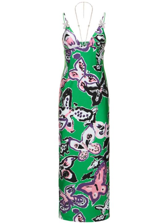 Butterfly printed jersey maxi dress - Area - Women | Luisaviaroma | Luisaviaroma