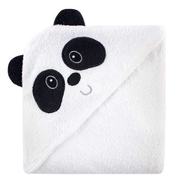 Luvable Friends Baby Unisex Cotton Animal Face Hooded Towel, Panda, One Size | Target