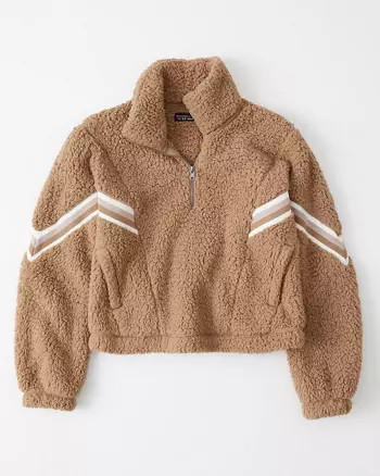 Chevron Half-Zip Sherpa Sweatshirt | Abercrombie & Fitch US & UK