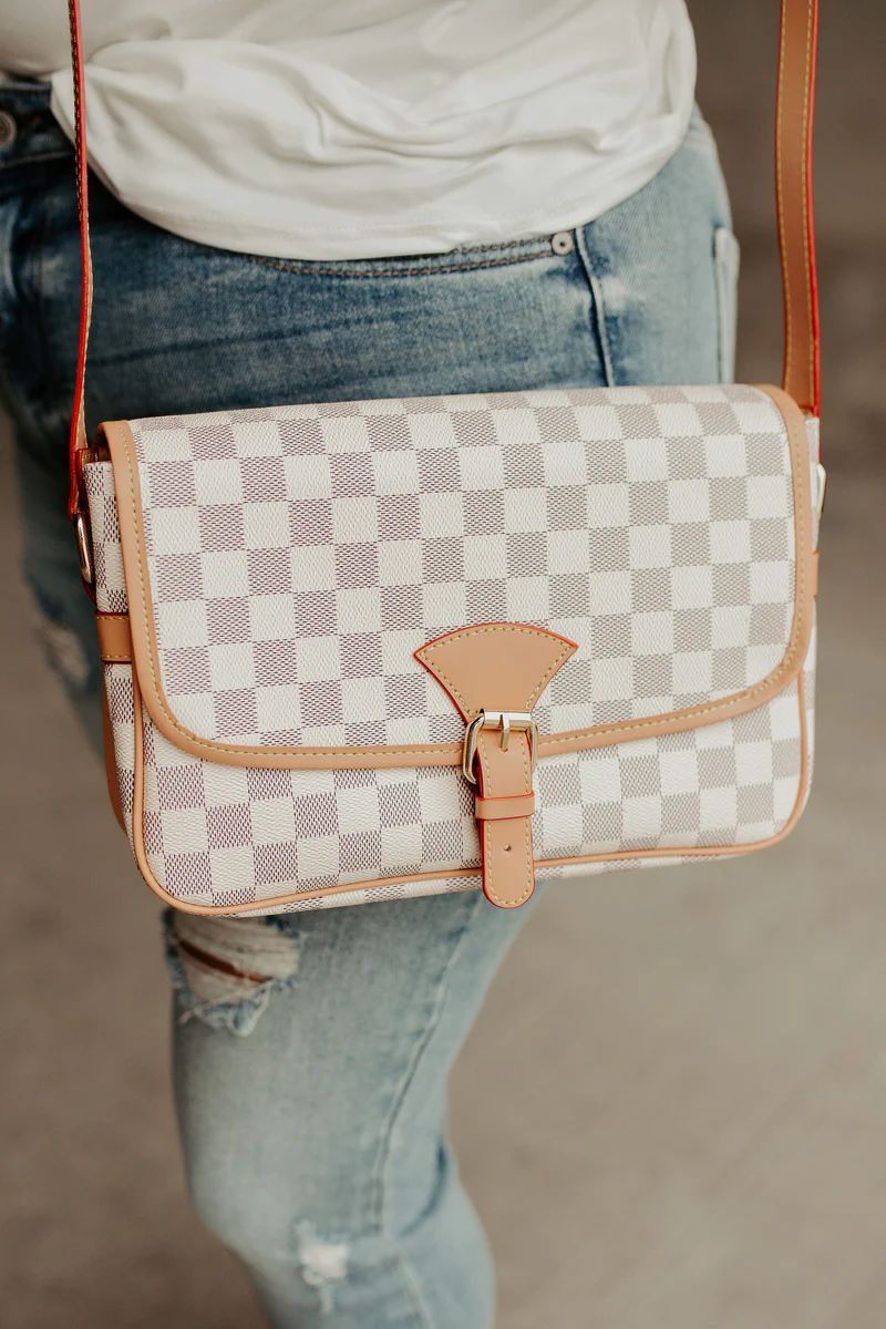 Checked In Purse - White | Mindy Mae's Market