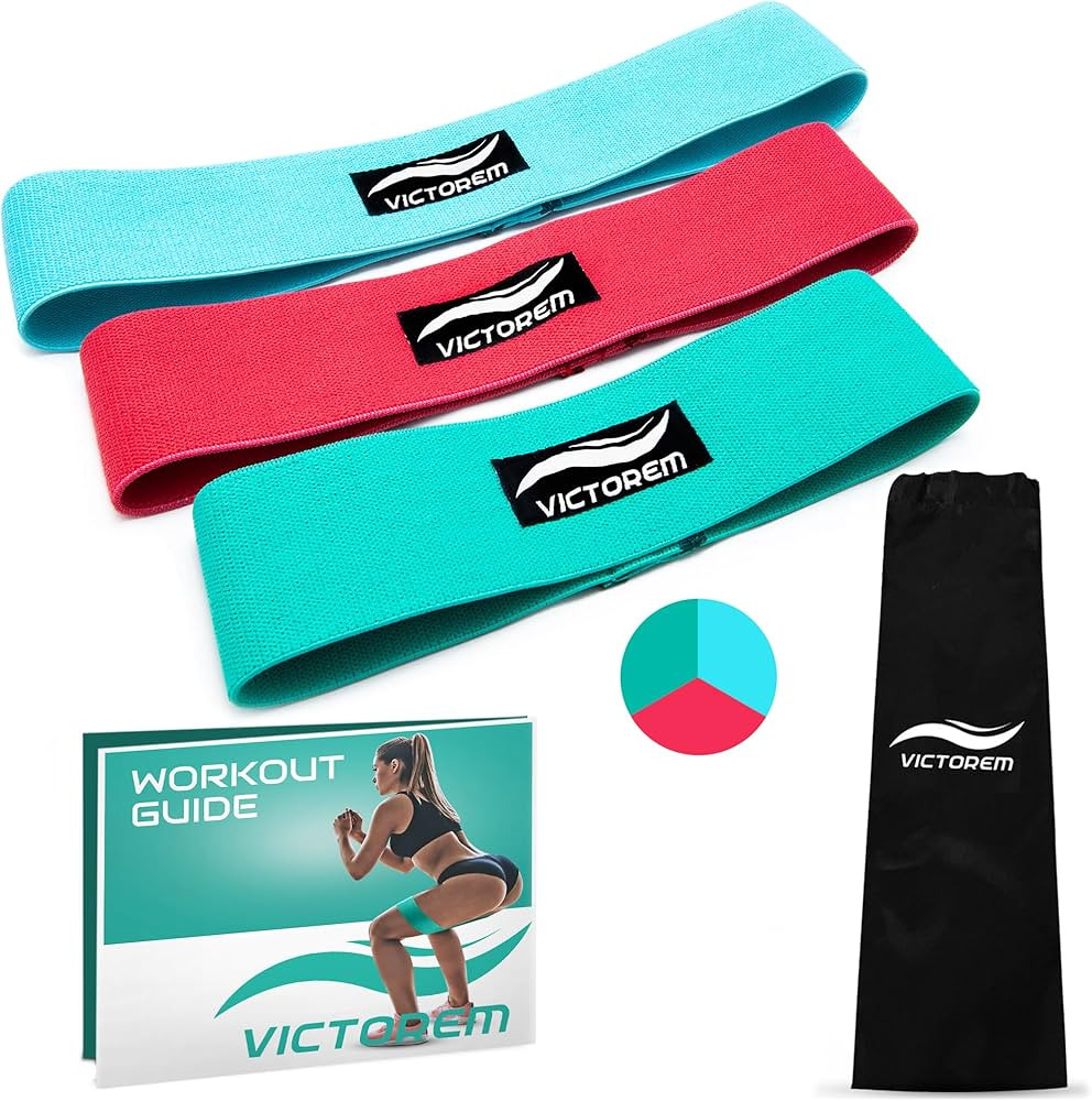 Victorem Resistance Hip Booty Bands Set - Fabric Bands for Glutes and Legs Exercise - with Digita... | Amazon (US)