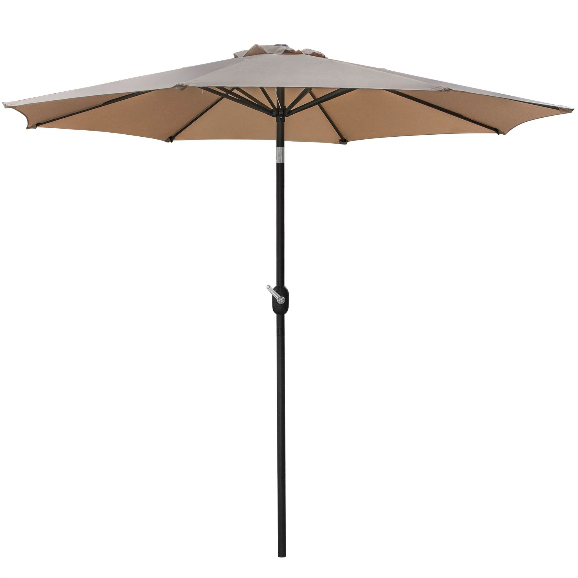 9FT Patio Umbrella Outdoor Market Steel Tilt W/ Crank Sun-Resistant Multipurpose Wind Vent - Tan | Walmart (US)
