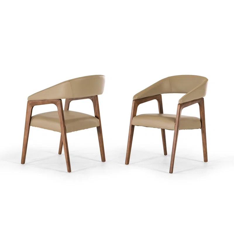 Otis Upholstered Wingback Arm Chair in Taupe | Wayfair North America