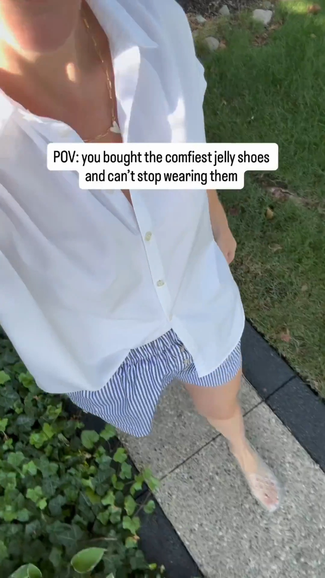 Jeffrey Campbell clear jelly shoes. Size up if between sizes. Seriously the most comfy shoes!
