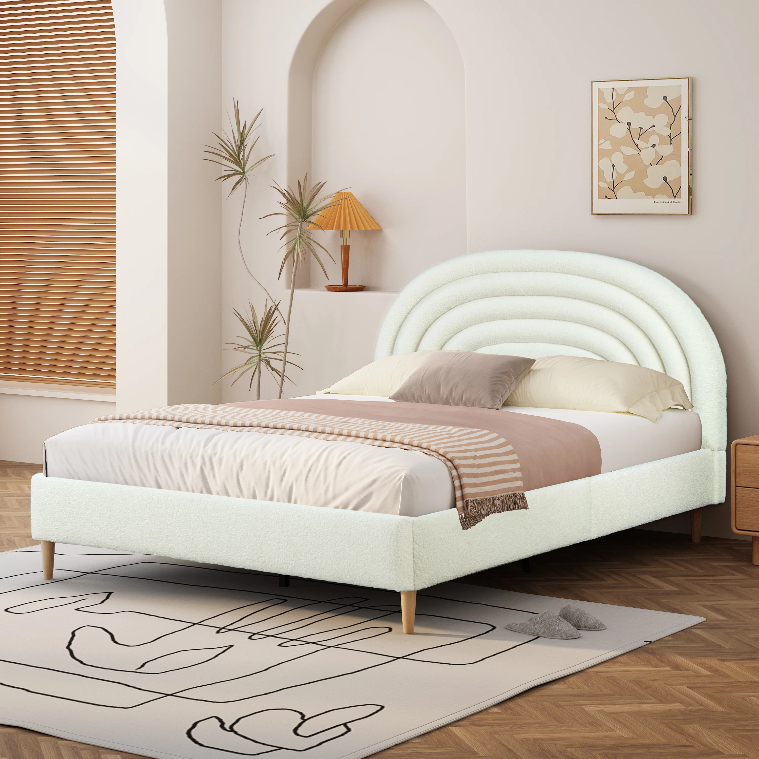 Halis Upholstered Scalloped Bed | Wayfair North America