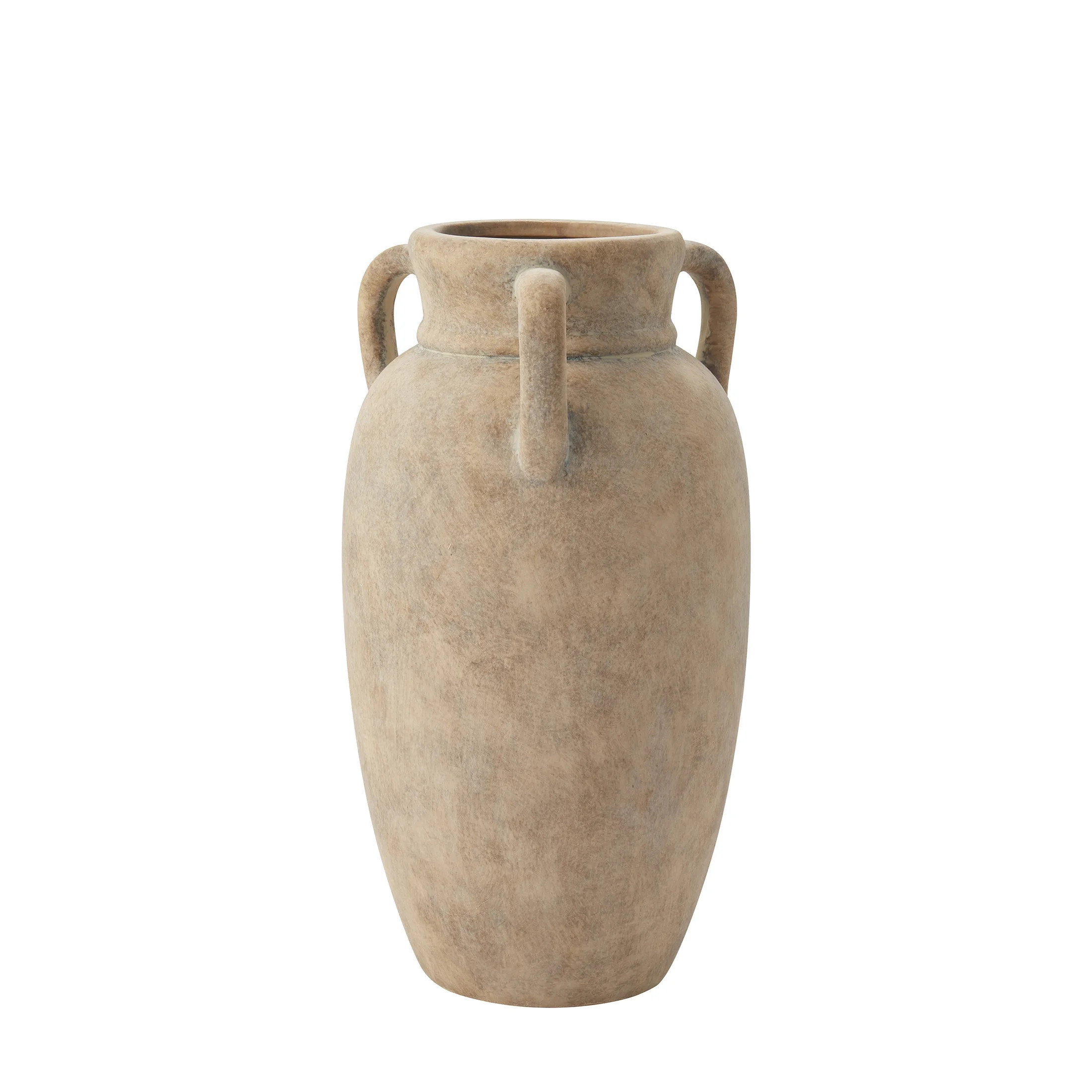 My Texas House 12" Taupe Solid Handled Ceramic Vase | Walmart (US)